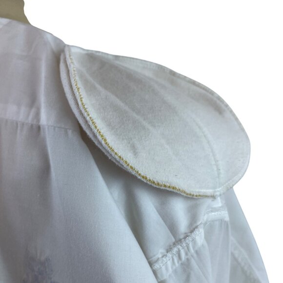 Mili Designs White Button-Up Shirt W/ Embroidered Dogs & Rhinestone Collar Sz 18 - Picture 8 of 10